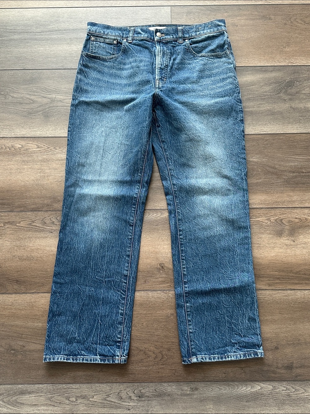 Madewell Classic Straight Leg Denim Jeans - Medium Blue
